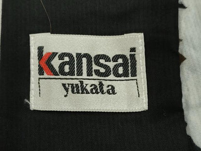 平和屋着物∴夏物　世界的ファッションデザイナー　山本寛斎　kansaiブランド　浴衣　花蝶文　黒地　金銀彩　綿　CAAW5013dy