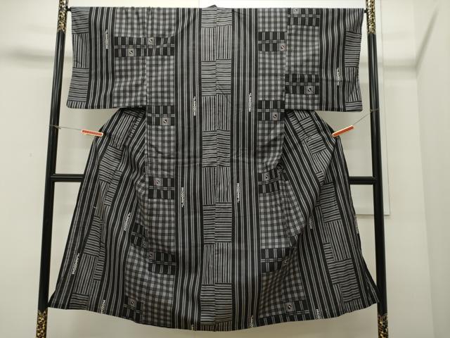 平和屋着物∴夏物 男性 浴衣 格子柄 綿 CAAW5014dy