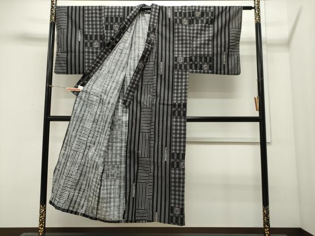 平和屋着物∴夏物 男性 浴衣 格子柄 綿 CAAW5014dy