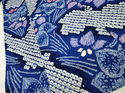 平和屋着物∴夏物 浴衣 有松鳴海絞り 菖蒲 綿 逸品 CAAW5016dy