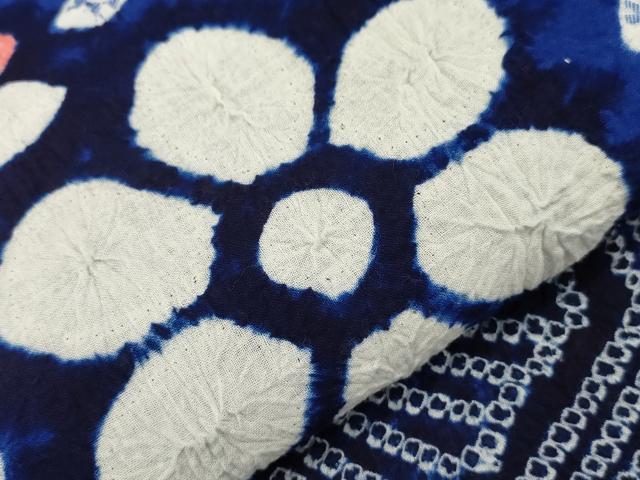 平和屋着物∴夏物 浴衣 有松鳴海絞り 舞花文 綿 逸品 CAAW5018dy