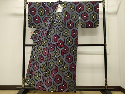 平和屋着物∴夏物 浴衣 有松鳴海絞り 亀甲文 綿 逸品 未使用 CAAW5019dy