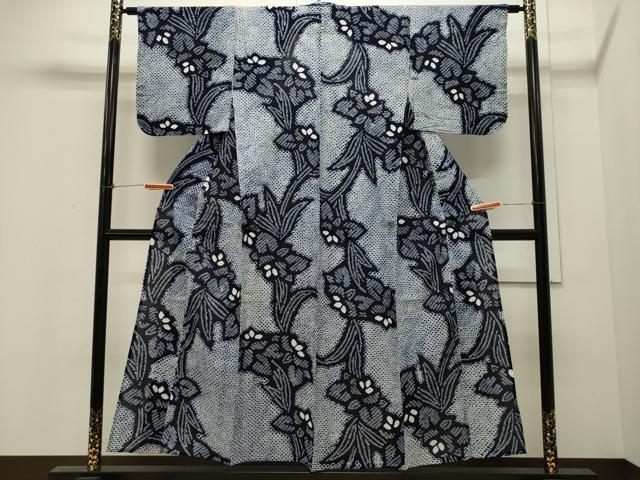 平和屋着物∴夏物 浴衣 有松鳴海絞り 草花文 綿 逸品 未使用 CAAW5020dy
