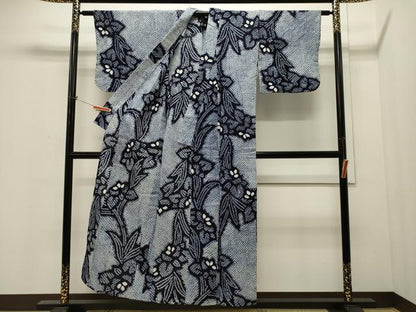 平和屋着物∴夏物 浴衣 有松鳴海絞り 草花文 綿 逸品 未使用 CAAW5020dy