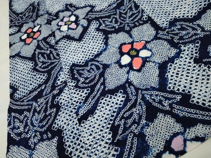 平和屋着物∴夏物 浴衣 有松鳴海絞り 草花文 綿 逸品 CAAW5021dy