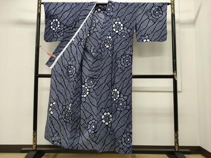 平和屋着物∴夏物 浴衣 有松鳴海絞り 草花文 綿 逸品 CAAW5025dy