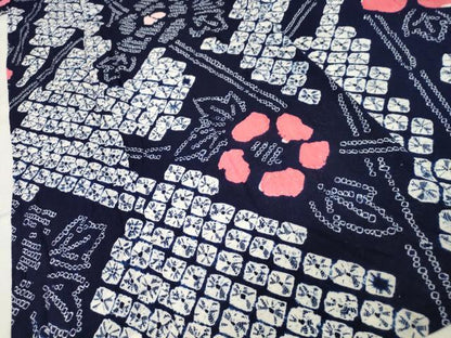 平和屋着物∴夏物 浴衣 有松鳴海絞り 草花文 綿 逸品 CAAW5030dy