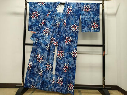 平和屋着物∴夏物 浴衣 有松鳴海絞り 舞花文 綿 逸品 CAAW5032dy