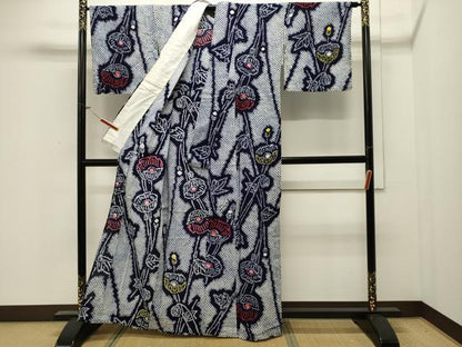 平和屋着物∴夏物 浴衣 有松鳴海絞り 枝花文 綿 逸品 CAAW5033dy