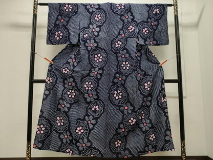 平和屋着物∴夏物 浴衣 有松鳴海絞り 舞花文 綿 逸品 CAAW5034dy