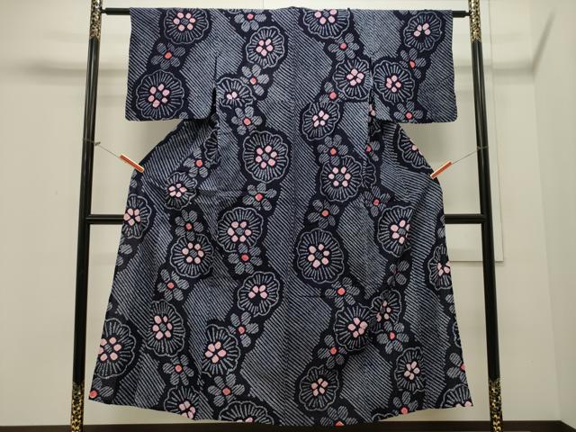 平和屋着物∴夏物 浴衣 有松鳴海絞り 舞花文 綿 逸品 CAAW5034dy