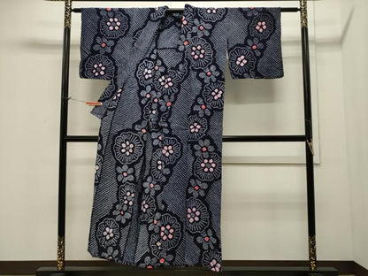平和屋着物∴夏物 浴衣 有松鳴海絞り 舞花文 綿 逸品 CAAW5034dy