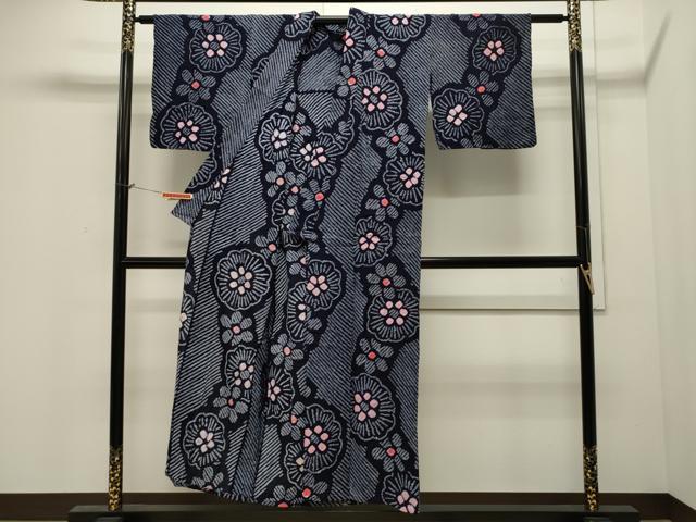 平和屋着物∴夏物 浴衣 有松鳴海絞り 舞花文 綿 逸品 CAAW5034dy