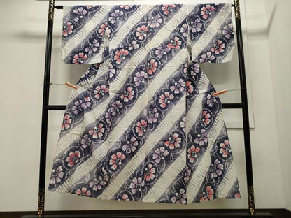 平和屋着物∴夏物　浴衣　有松鳴海絞り　花唐草文　綿　逸品　CAAW5038dy