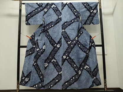 平和屋着物∴夏物　浴衣　有松鳴海絞り　草花文　綿　逸品　CAAW5041dy