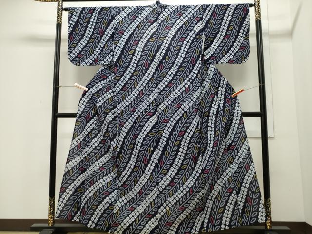 平和屋着物∴夏物 浴衣 有松鳴海絞り 草木文 綿 逸品 CAAW5042dy