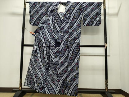 平和屋着物∴夏物 浴衣 有松鳴海絞り 草木文 綿 逸品 CAAW5042dy
