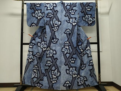 平和屋着物∴夏物 浴衣 有松鳴海絞り 笹文 綿 逸品 CAAW5043dy