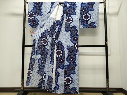 平和屋着物∴夏物 浴衣 有松鳴海絞り 舞花文 綿 逸品 CAAW5044dy