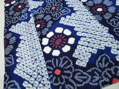 平和屋着物∴夏物 浴衣 有松鳴海絞り 舞花文 綿 逸品 CAAW5044dy
