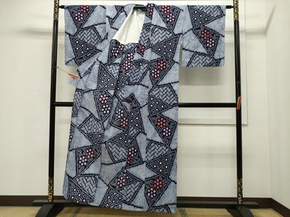 平和屋着物∴夏物 浴衣 有松鳴海絞り 切嵌花文 綿 逸品 CAAW5045dy