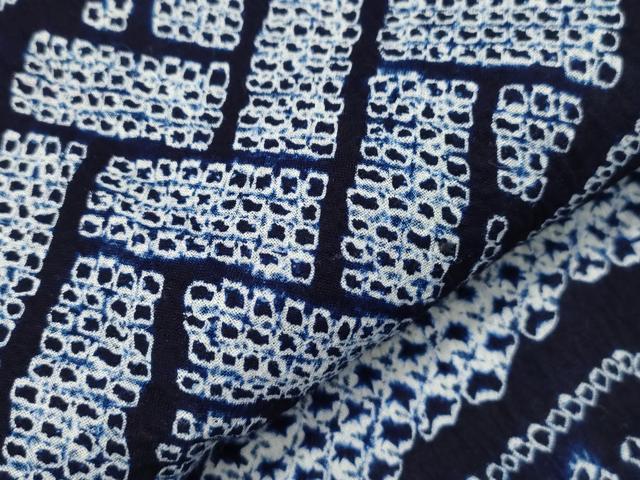 平和屋着物∴夏物 浴衣 有松鳴海絞り 切嵌花文 綿 逸品 CAAW5045dy