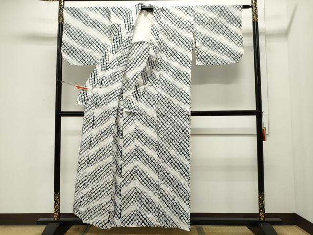 平和屋着物∴夏物　浴衣　有松鳴海絞り　蜘蛛絞り　斜線文　斜線文　綿　逸品　CAAW5050dy