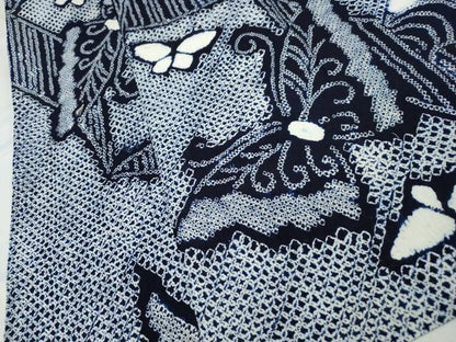平和屋着物∴夏物 浴衣 有松鳴海絞り 舞蝶文 綿 逸品 CAAW5056dy