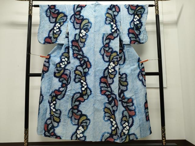 平和屋着物∴夏物 浴衣 有松鳴海絞り 吉祥文 綿 逸品 CAAW5057dy