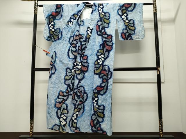 平和屋着物∴夏物 浴衣 有松鳴海絞り 吉祥文 綿 逸品 CAAW5057dy