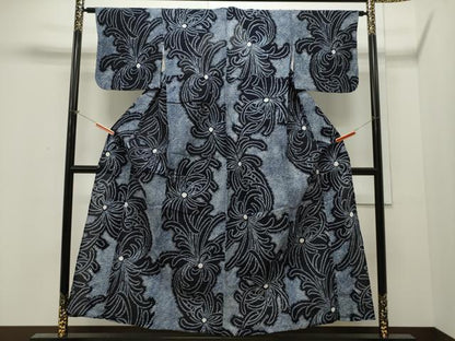 平和屋着物∴夏物　浴衣　有松鳴海絞り　乱菊　綿　逸品　CAAW5059dy