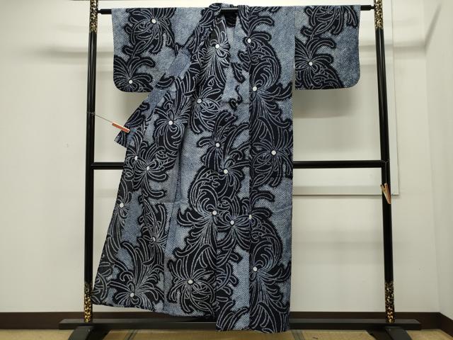 平和屋着物∴夏物　浴衣　有松鳴海絞り　乱菊　綿　逸品　CAAW5059dy