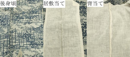 平和屋着物∴夏物 綿紅梅 浴衣 藍 型染め 蜻蛉 草木文 綿 逸品 CAAW5062dy