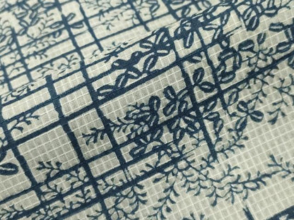 平和屋着物∴夏物 綿紅梅 浴衣 藍 型染め 蜻蛉 草木文 綿 逸品 CAAW5062dy