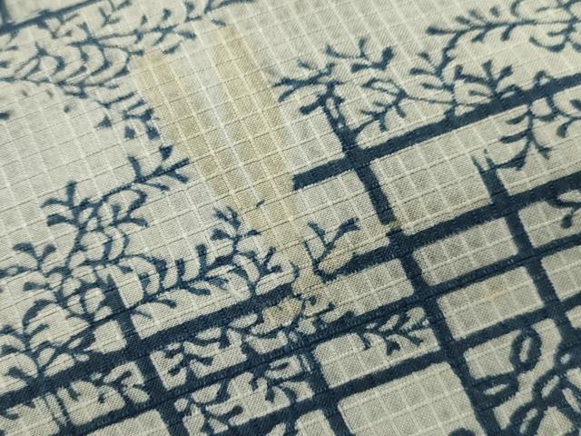 平和屋着物∴夏物 綿紅梅 浴衣 藍 型染め 蜻蛉 草木文 綿 逸品 CAAW5062dy
