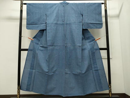 平和屋着物∴夏物 阿波しじら織 浴衣 格子柄 綿 逸品 未使用 CAAW5065dy