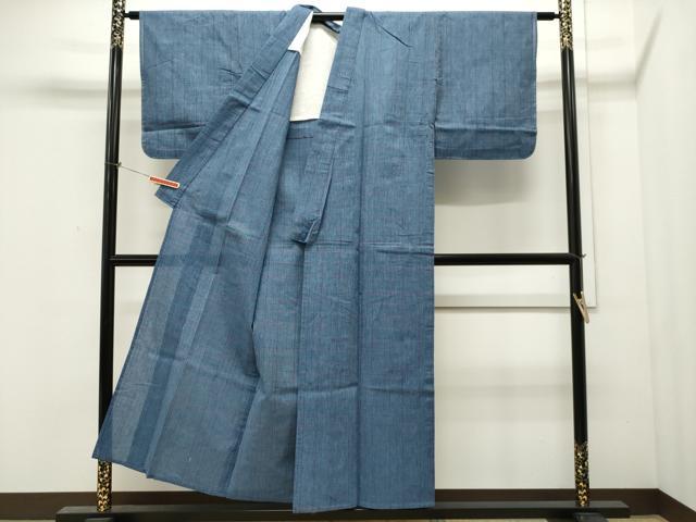 平和屋着物∴夏物 阿波しじら織 浴衣 格子柄 綿 逸品 未使用 CAAW5065dy