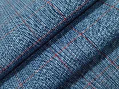 平和屋着物∴夏物 阿波しじら織 浴衣 格子柄 綿 逸品 未使用 CAAW5065dy