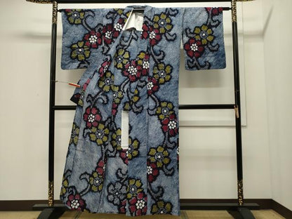 平和屋着物∴夏物 浴衣 有松鳴海絞り 草花文 綿 逸品 CAAW5069dy