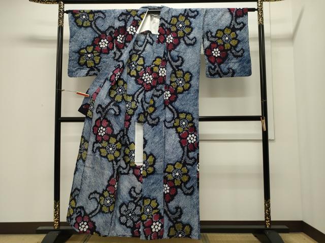 平和屋着物∴夏物 浴衣 有松鳴海絞り 草花文 綿 逸品 CAAW5069dy