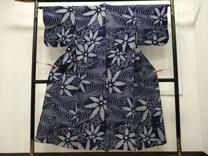 平和屋着物∴夏物 浴衣 有松鳴海絞り 流水舞花文 綿 逸品 CAAW5070dy