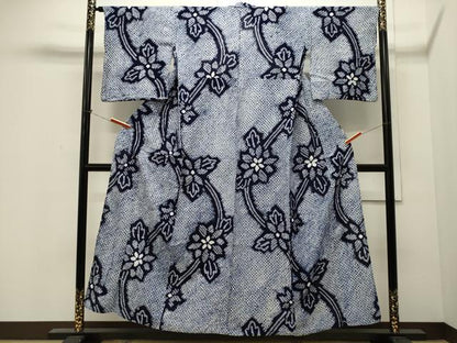 平和屋着物∴夏物 浴衣 有松鳴海絞り 草花文 綿 逸品 CAAW5071dy