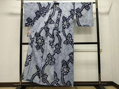 平和屋着物∴夏物 浴衣 有松鳴海絞り 草花文 綿 逸品 CAAW5071dy
