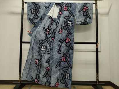 平和屋着物∴夏物 浴衣 有松鳴海絞り 草花文 綿 逸品 CAAW5072dy