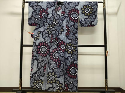 平和屋着物∴夏物 浴衣 有松鳴海絞り 草花文 綿 逸品 CAAW5073dy