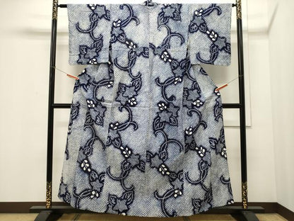 平和屋着物∴夏物 浴衣 有松鳴海絞り 草花文 綿 逸品 CAAW5081dy