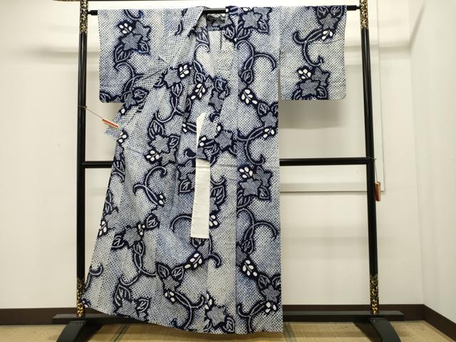 平和屋着物∴夏物 浴衣 有松鳴海絞り 草花文 綿 逸品 CAAW5081dy