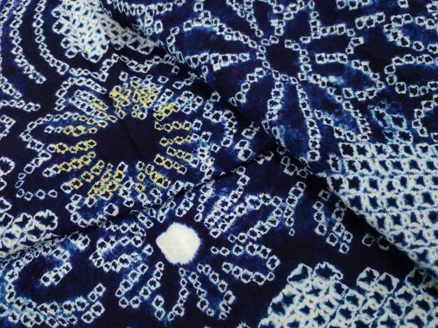平和屋着物∴夏物 浴衣 有松鳴海絞り 流水草花文 綿 逸品 CAAW5082dy