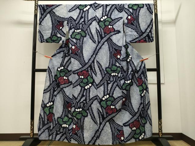 平和屋着物∴夏物 浴衣 有松鳴海絞り 草花文 綿 逸品 CAAW5085dy
