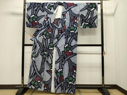 平和屋着物∴夏物 浴衣 有松鳴海絞り 草花文 綿 逸品 CAAW5085dy